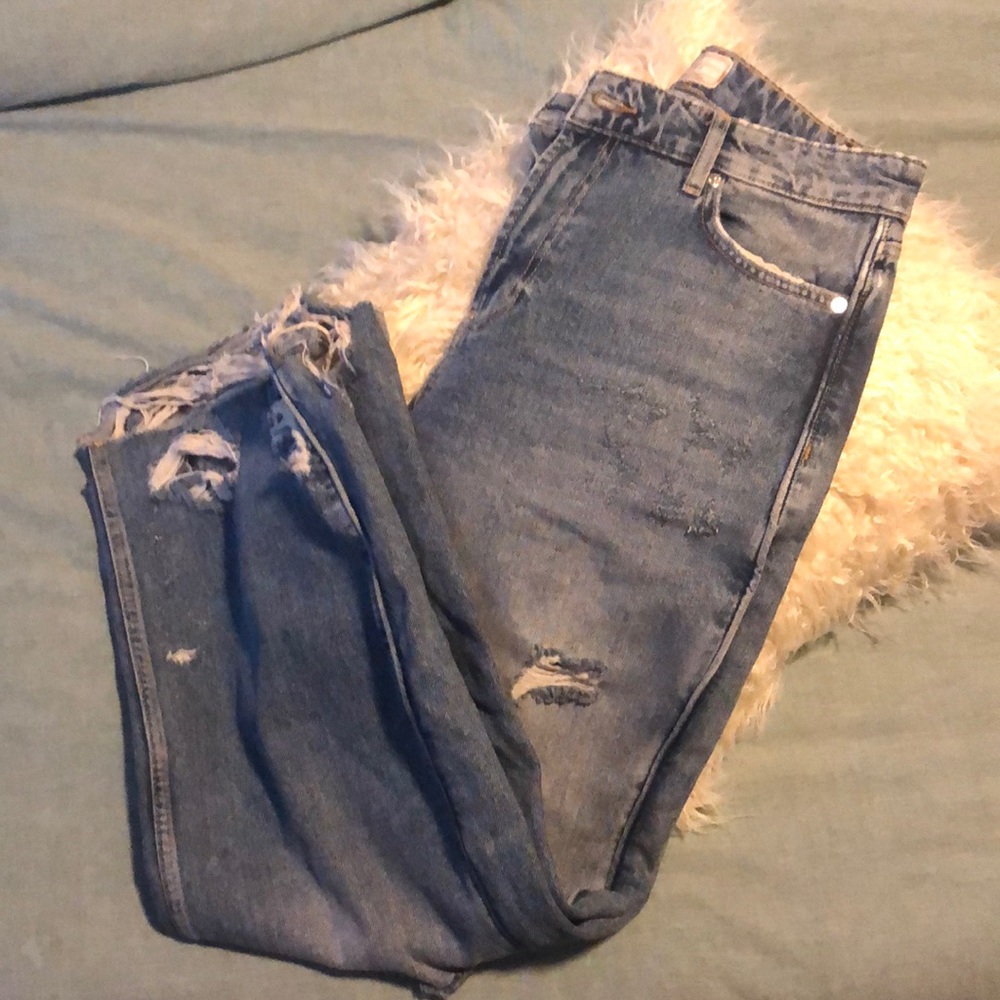 Wide leg denim jeans